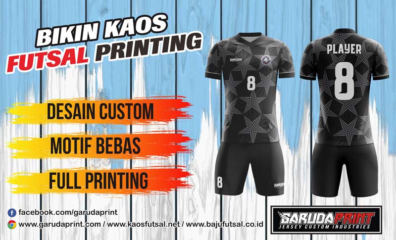 Printing Jersey Bola Futsal Di Kota Rupit Warna Tidak Mudah Luntur